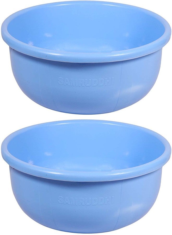 Samruddhi Multipurpose Plastic Fruit Tub/Ghamela (Pack of 2) | Blue, 7.75 L Capacity | Ideal for Washing Fruits, Vegetables, Laundry, and Household Use | Sturdy, Lightweight, and Durable - Image 2
